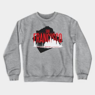 San Francisco Skyline Desing Crewneck Sweatshirt